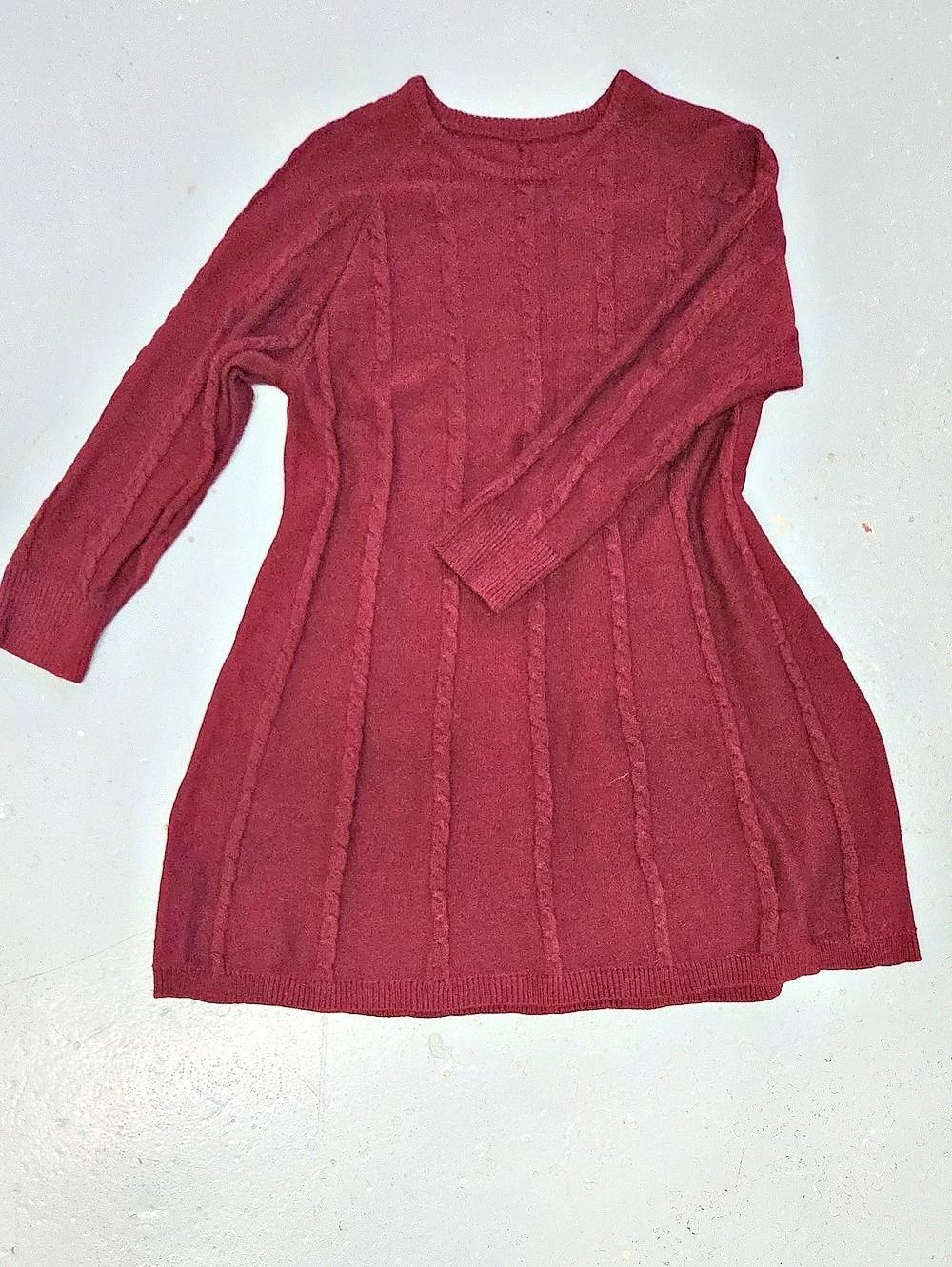 SHEIN Curve Cable Knit Dress Cable Knit Mini Dress in Red Size OXL